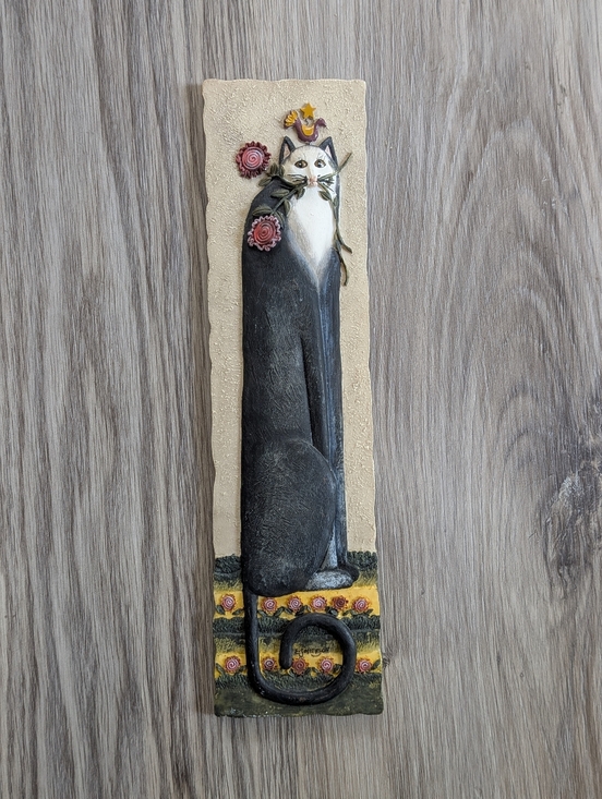 Other - E. Smithson Cat Tails Resin 3D Wall Art "Rosebud" Wall Hanging Plaque Signed VTG